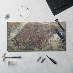 Oude ansicht New York City, Manhattan, Brooklyn Br Bureaumat