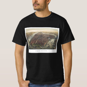 Oude ansicht New York City, Manhattan, Brooklyn Br T-shirt