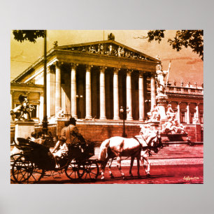 Oude ansicht Oostenrijk Weens parlement Poster
