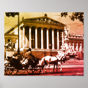 Oude ansicht Oostenrijk Weens parlement Poster