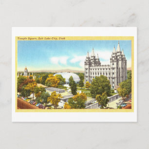 Oude Ansicht: Temple Square, Salt Lake City, Utah, Briefkaart