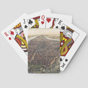 Oude ansicht van New York City, Manhattan, Brookly Pokerkaarten