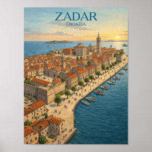 Oude ansicht van Zadar Kroatië Adriatische kust Il Poster