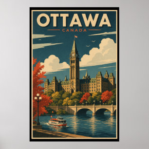 Oude ansichten Ottawa Canada Reizen Poster