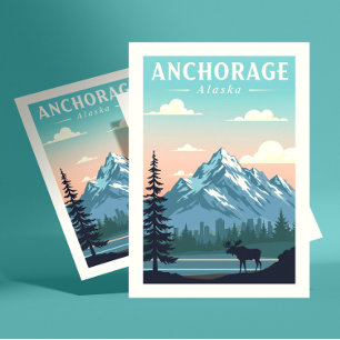 Oude Ansichtkaart Anchorage Alaska Briefkaart