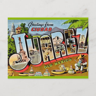 Oude ansichtkaart Juarez Mexico Groeten Briefkaart