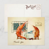 Oude ansichtkaart met dankbetuiging voor garnalen  briefkaart (Voorkant / Achterkant)