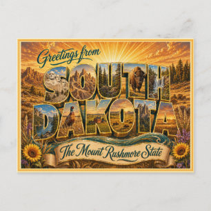 Oude ansichtkaart met groet uit South Dakota Briefkaart