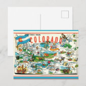 Oude ansichtkaart met kaart van Colorado (Voorkant / Achterkant)