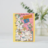 Oude ansichtkaart met kaart van de staat Idaho (Staand voorkant)