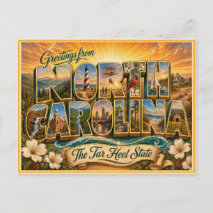 Oude ansichtkaart uit North Carolina Briefkaart
