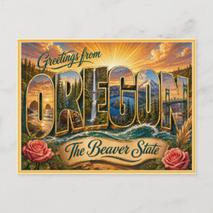 Oude ansichtkaart uit Oregon Briefkaart