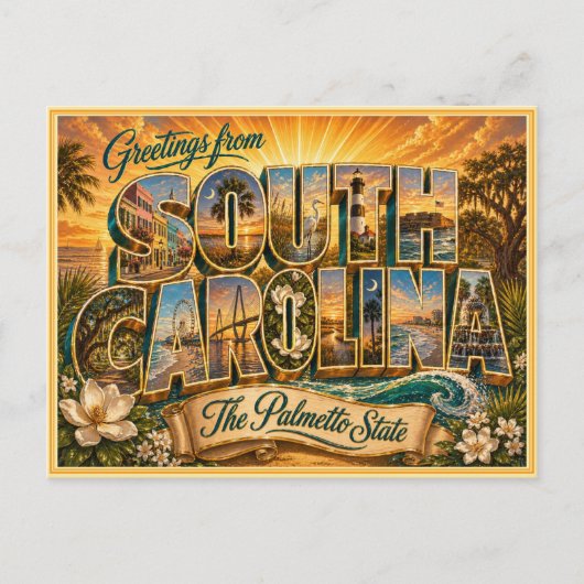 Oude ansichtkaart uit South Carolina Briefkaart (Voorkant)