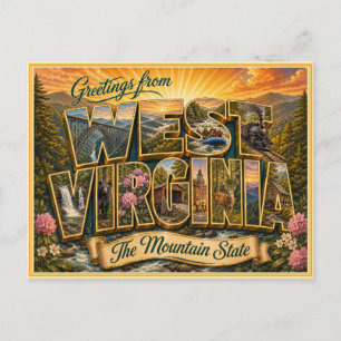 Oude ansichtkaart uit West Virginia Briefkaart