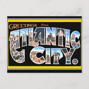 Oude ansichtkaart van Atlantic City Briefkaart