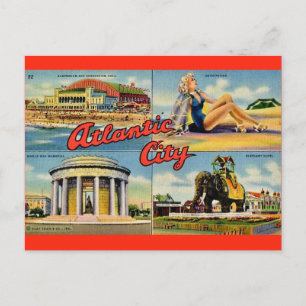 Oude ansichtkaart van Atlantic City NJ Briefkaart