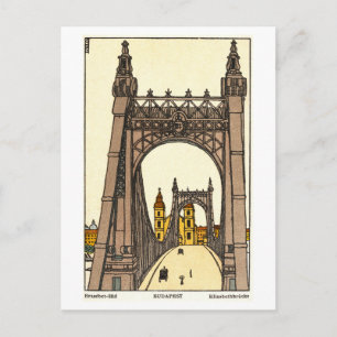 Oude ansichtkaart van Erzsébet (Elisabeth) brug Briefkaart