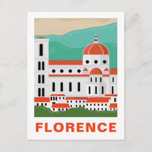 Oude ansichtkaart van Florence, Italië Briefkaart
