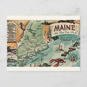 Oude ansichtkaart van Maine Briefkaart