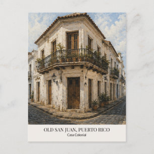 Oude ansichtkaart van San Juan – Casa Colonial, Pu Briefkaart