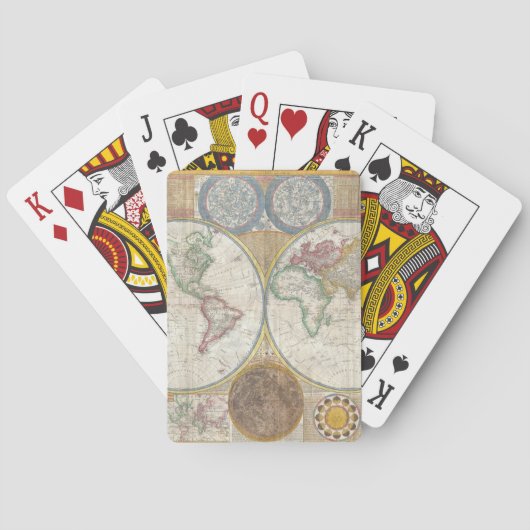 Oude Antiek  Algemene Kaart van de Wereld (Achterkant)