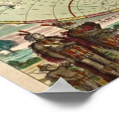 Oude Antiek Algemene Kaart van de Wereld Poster (Hoek)