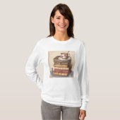 Oude Antiek boeken en een kopje koffie T-shirt (Voorkant volledig)