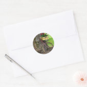 Oude Antiek Fiets met Bloemenmand Ronde Sticker (Envelop)