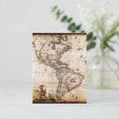 Oude Antiek kaart Noord- en Zuid-Amerika (Staand voorkant)