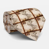 Oude Antiek kaart Noord- en Zuid-Amerika Stropdas (Opgerold)