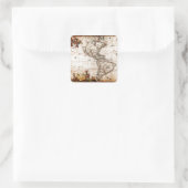 Oude Antiek kaart Noord- en Zuid-Amerika Vierkante Sticker (Tas)