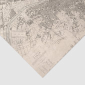 Oude  Antiek kaart van de grote stad Tissuepapier (Detail)