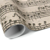 Oude  Antiek Muziekblad-6 Cadeaupapier (Rol Hoek)