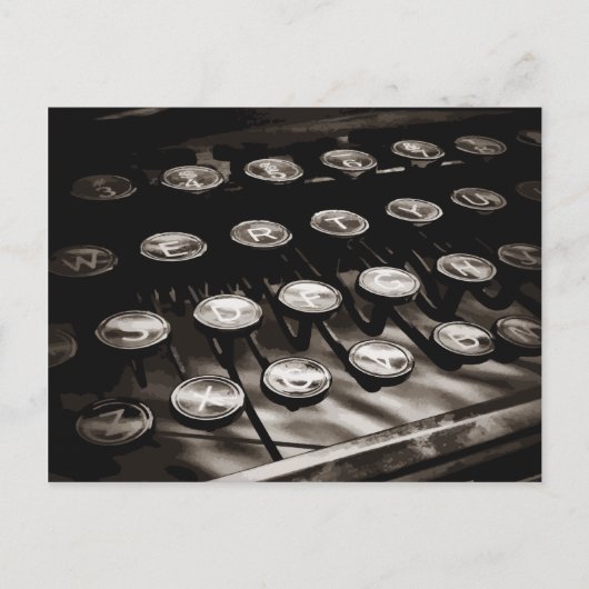 Oude Antiek typemachine — Black White Briefkaart (Voorkant)