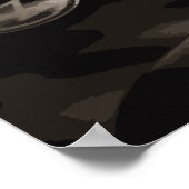 Oude Antiek typemachine — Black White Poster (Hoek)