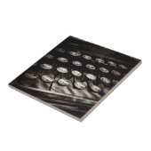 Oude Antiek typemachine — Black White Tegeltje (Zijkant)