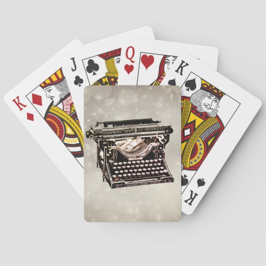 Oude Antiek typemachine Collectiel Pokerkaarten (Achterkant)