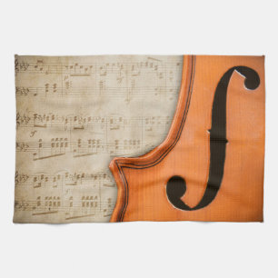 Oude Antiek Violin Kitchen Towel Theedoek