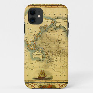 Oude Antiek Wereldkaart iPhone 11 Hoesje