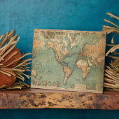  Oude Antiek Wereldkaart Fotoplaat (Zijkant)