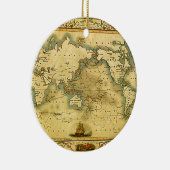 Oude Antiek Wereldkaart Keramisch Ornament (Rechts)