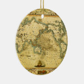 Oude Antiek Wereldkaart Keramisch Ornament (Rechts)