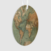  Oude Antiek Wereldkaart Ornament (voorkant)