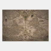 Oude antiek wereldkaarten papier vellen (Voorkant 2)