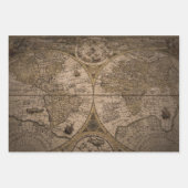 Oude antiek wereldkaarten papier vellen (Voorkant)