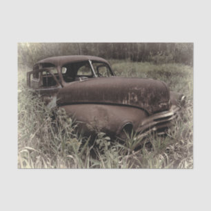 Oude antieke bruine vintage retro auto tissuepapier