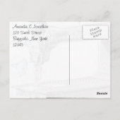 Oude antieke naaimachine dank je wel briefkaart (Achterkant)