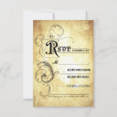 Oude antieke trouw RSVP-kaarten RSVP Kaartje (Voorkant)