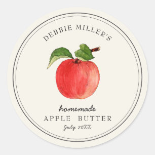 Oude appelboter zelfgemaakte jam pot ronde sticker