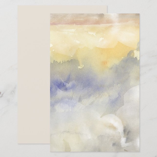 Oude aquarel boho abstracte achtergrond (Voorkant / Achterkant)